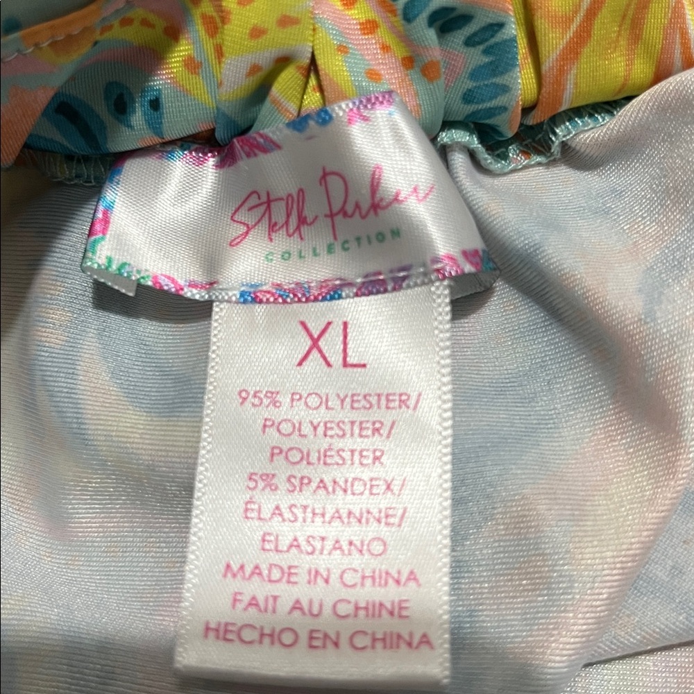 Stella Parker Sleeveless Floral Shift Dress in Yellow & Teal - Picture 2 of 3